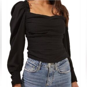ASTR the Label Puff Sleeve Square Neck Top